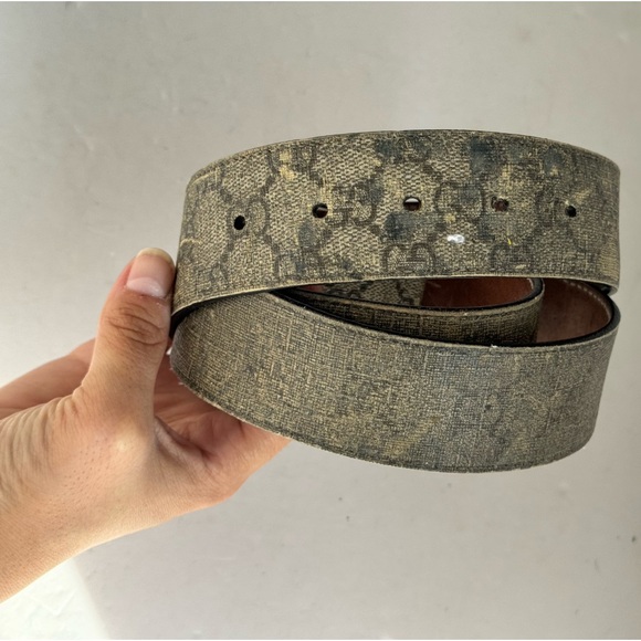 GUCCI GG Buckle Grey Vintage Men’s Belt - Picture 3 of 9